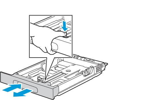 Paperit ja muu tulostusmateriaali Jos alustaa on säädettävä lyhyempää paperia varten, pidä kiinni sen takareunasta toisella kädellä.