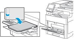 Paperit ja muu tulostusmateriaali Aseta kirjekuoret etupuoli ylöspäin, läppä kiinni ja läppäreuna tulostimeen päin. Huom.