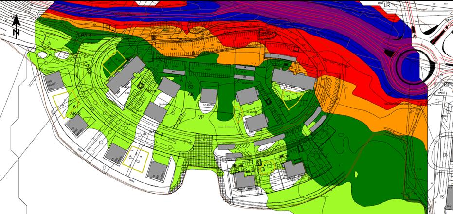 34/40 pistetaloiksi. Liikennemäärätietoina käytettiin tuoreinta kaupungin liikennemallia, jossa ennusteliikenne on vuodelle 2035. Meluselvitys on kaavaselostuksen liitteenä nro 7.