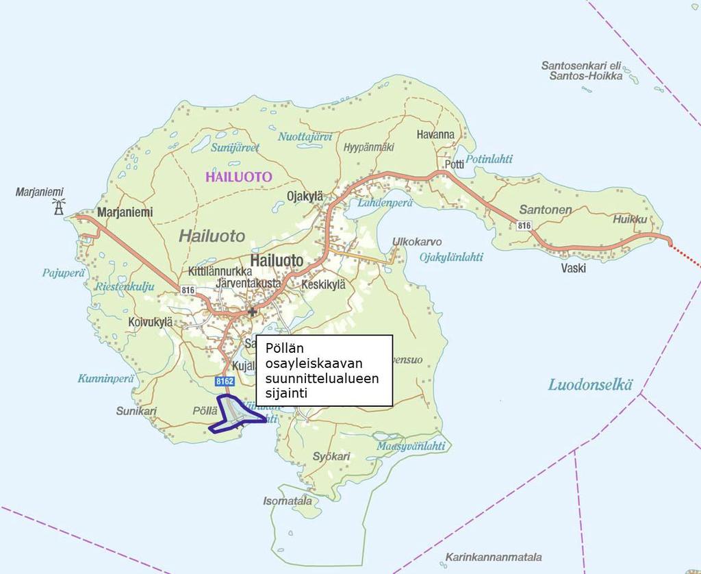 14 11. Pöllän osayleiskaava (vireillä) Osayleiskaava-alue sijaitsee Hailuodon Pöllässä noin neljä kilometriä Hailuodon keskustasta etelään.