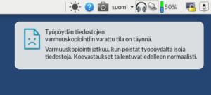 YTL / Työpöydän tiedostojen varmuuskopiointiin varattu tila on täynnä Viime päivien aikana Abitti-tukeen on tullut lukuisia yhteydenottoja, joissa on raportoitu varmuuskopioihin varatun tilan