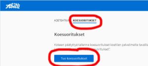 Kaikkien kokeiden suoritukset ovat nyt tässä yhdessä tiedostossa. Huomaa, että koesuoritukset sisältävä tiedosto on nimetty uudella tavalla. 9.