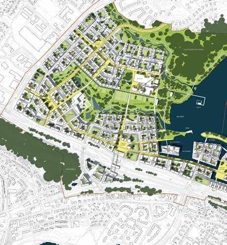 Spatial sequences of a similar type Ehdotuksessa saapumisreitti Tampereen keskustan suunnasta on suunniteltu monimuotoiseksi kaupunkitilojen sarjaksi.