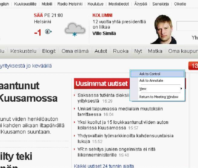 Näin annat osallistujille mahdollisuuden muokata dokumenttia kokouksen aikana Osallistuja jolla on esittelijänoikeudet voi myöntää toiselle osallistujalle oikeuden muokata esitettävää dokumenttia