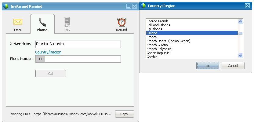 Löydät Invite & Remind kuvakkeen kokousnäkymän ylävasemmalla olevan Quick Start välilehden alta.