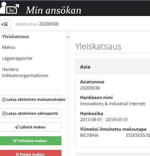 Väliraportit Jos haluat lukea tai muokata väliraporttia, klikkaa