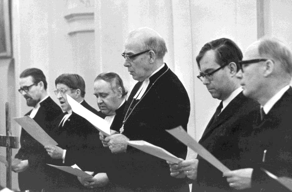 Rovasti Samuel Lehtonen, professori Aimo T. Nikolainen, teol.lis.