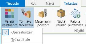 Mastercam 2019 for SOLIDWORKS uudet piirteet Uudet yleispiirteet Värejä vaihtaen -toiminto Uudessa versiossa on lisätty värejä Mastercam Simulaattorin Värejä vaihtaen -toimintoon.