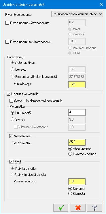 rouhintaparametrien välisivulla.