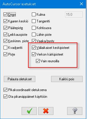 Mastercam 2019 uudet piirteet Uudet yleispiirteet Verkon kärkipisteiden valinta AutoCursor tunnistaa nyt Mastercam kolmioverkon kärkipisteet.