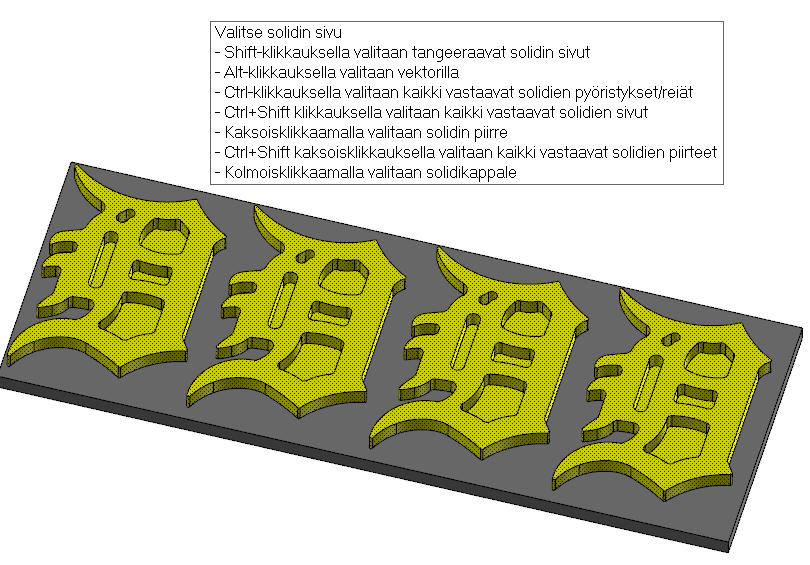 Mastercam 2019 uudet piirteet Design uudet piirteet Pinnat solidista Aiemmin Mastercam 2018 versiolle tulleita valintatoimintoja on nyt käytettävissä luotaessa pintoja Solideista - painikkeella