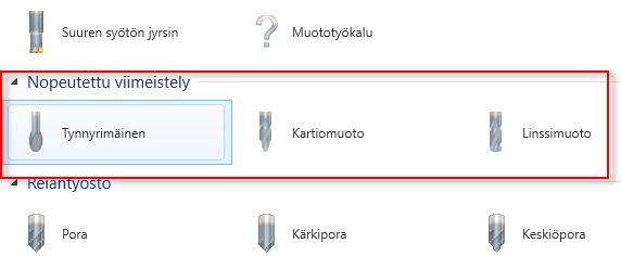 Tämän kehityksen tueksi Mastercam-versiossa on kaksi uutta työkalutyyppiä,