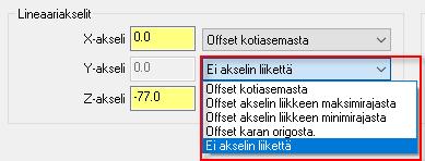 akselin NCtulostus. Työstöratojen hallinnassa valitaan Referenssisijaintien muokkaus -painike.