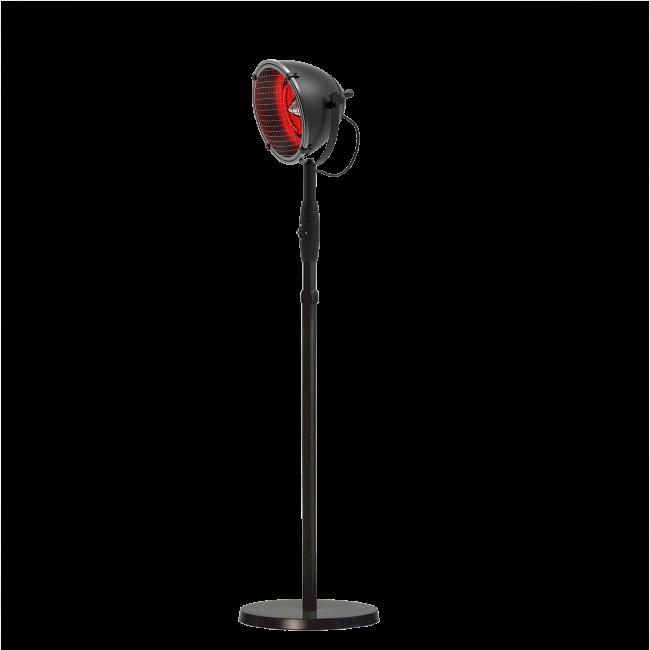 LATTIAMALLIT HORTUS Terrassilämmitin, lattiamalli 'retro' 900/200/200 W HA, musta Tässä tyylikkäässä HORTUS -terassilämmittimessä on poikkeuksellisen hieno retro -henkinen muotoilu.