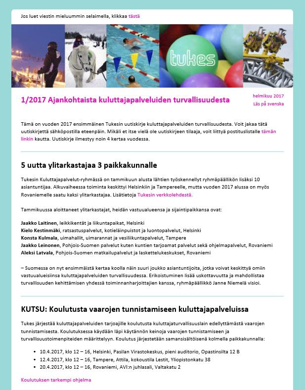 Uutiskirje kuluttajapalveluiden