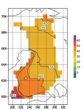 23 Kesä pitenee koko maassa 1 1,5 kuukaudella, lukuun ottamatta Lappia, jossa se tulee olemaan jopa kaksi kuukautta pidempi. Samalla myös terminen kasvukausi pitenee.