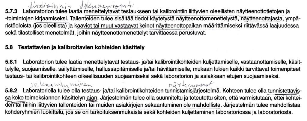 17025: Näytteiden oltava