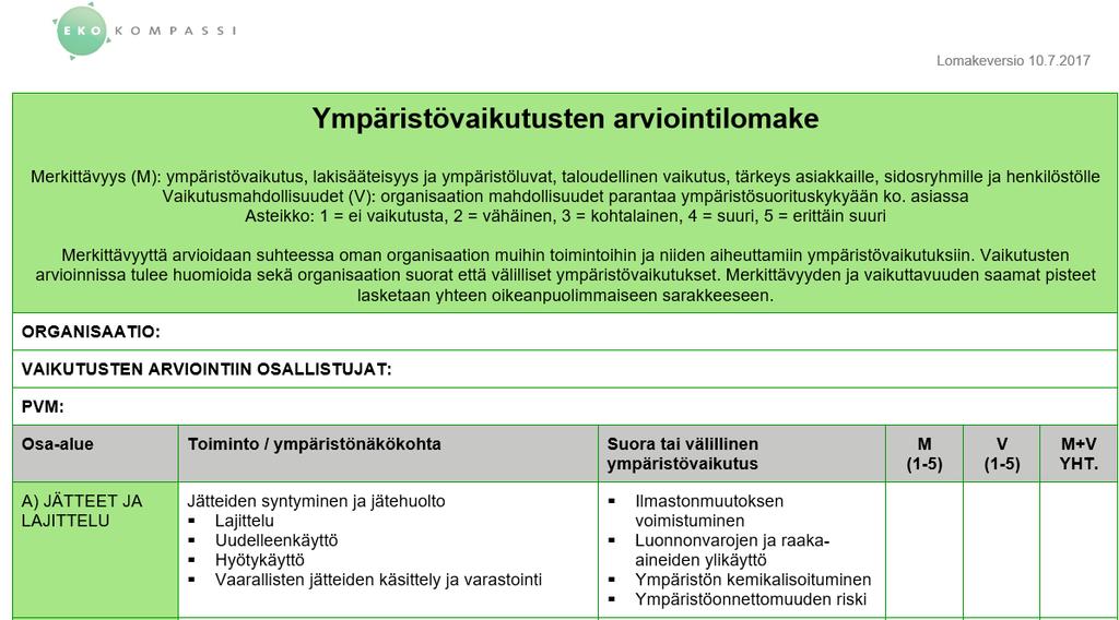 13 Ekokompassin 10 kriteeriä 4.