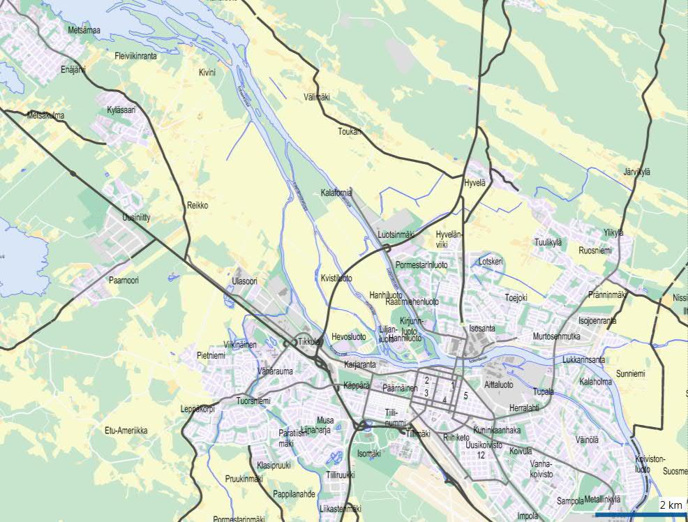 Harjunpäänjoen alaosan ja Sunniemen 2(12) joen rannalla olevat tulvapadot (tulvapenkereet) ja niihin liittyvä patoturvallisuustoiminta; padot toimivat kaupunkikeskustan ja ylävirran osalta vain