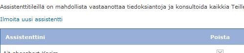 Jos assistentilla on jo e-curia-käyttäjätili, hänen käyttäjätunnuksensa on ilmoitettava.