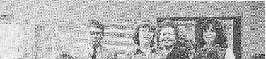 Lahtinen, edessa Harri Korpilaakso, Risto Pohjanpalo,