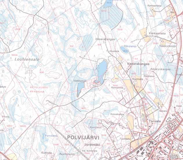6 Hankkeen kuvaus ja tilantarve 6.1 Yleistä Vasarakankaan kaivosalue sijaitsee Polvijärven kunnassa, noin yhden kilometrin päässä kunnan keskustaajamasta luoteeseen.