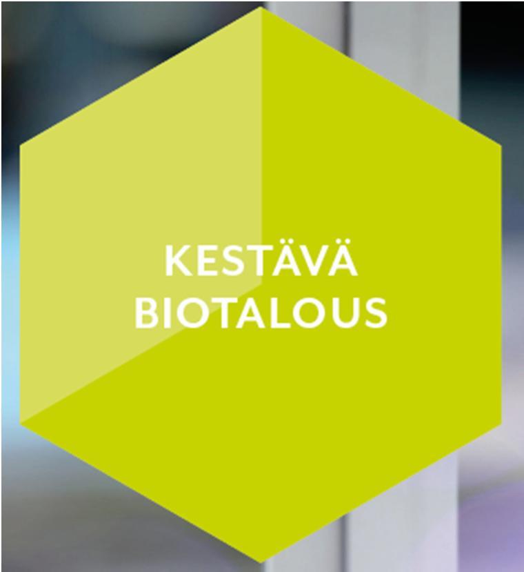 Tavoite: Etelä-Savo synnyttää biotalouteen uutta liiketoimintaa ja innovatiivisia, kestäviä toimintamalleja Biotalous pohjautuu uusiutuviin luonnonvaroihin ja uusiin toimintamalleihin, joissa