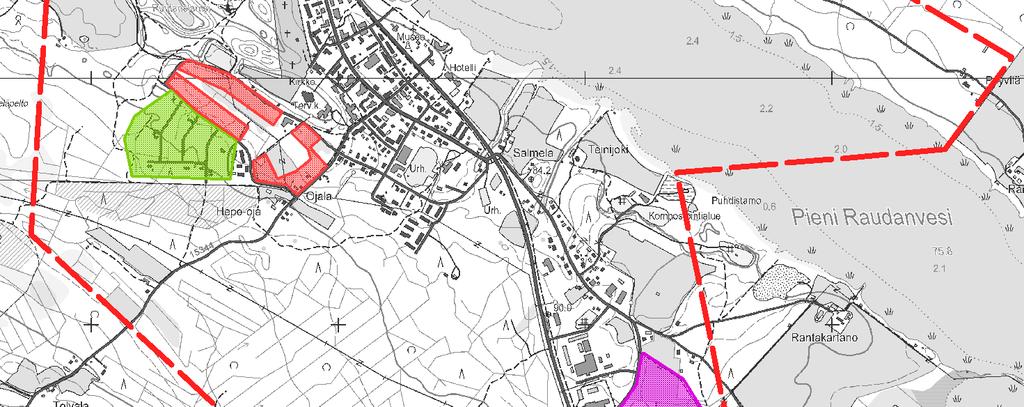 lukuun ottamatta täysin toteutumatta. Kinnulanmäen alue on rakentunut asemakaavaan verrattuna väljästi, ja alueella on runsaasti toteutumattomia pientalon rakennuspaikkoja.