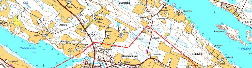 Keskustan osayleiskaava 2 Kuva: Suunnittelualueen alustava rajaus on esitetty punaisella katkoviivalla. 1.