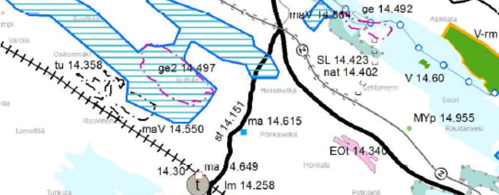 vaihemaakuntakaavassa on tehty muutoksia koskien merkinnän Rantasalmen taajama (1) -alueella olevia