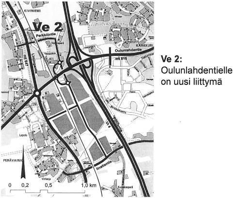 . Liiymärkselu Oulunlhdeniel Edellisen semvyön yheydessä vuonn 000 Oulun Viek li liikeneellisen rkselun, joss selvieiin, voidnko Oulunorin lueel liiyä suorn Oulunlhdeniehen.