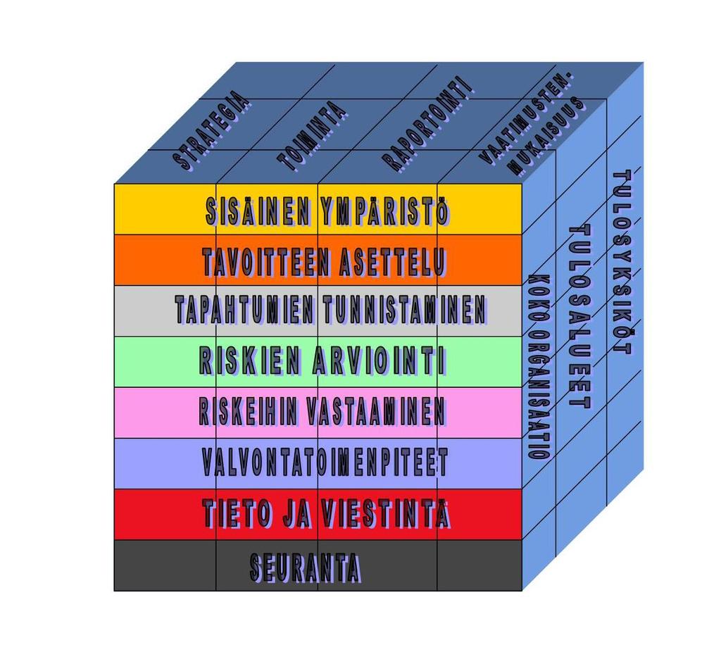 10 Kuva 1. Sisäisen valvonnan ja riskienhallinnan osa-alueet (sovellettu ns.