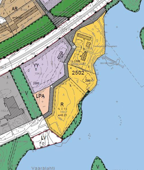 Voimassa oleva asemakaava Kaavamerkinnät YY Kulttuuritoimintaa palvelevien rakennusten korttelialue LPA Autopaikkojen korttelialue R Loma- ja matkailualue II Rakennusten suurin sallittu kerrosluku ½