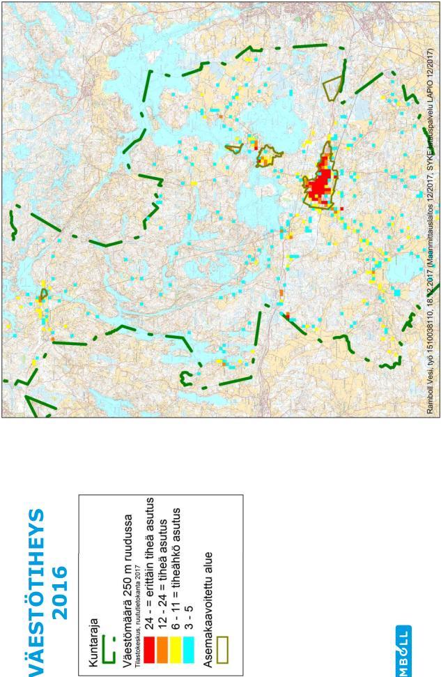 VÄESTÖTIHEYS 2016 Ikärakenne vuonna 2016 2 500 2