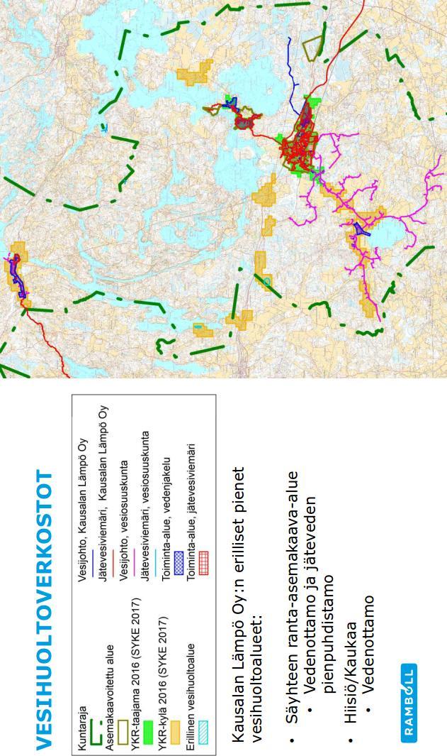 VESIHUOLTOVERKOSTOT Vuolenkoski Veskansa Säyhtee Kausalan Lämpö Oy:n erilliset pienet vesihuoltoalueet: Säyhteen