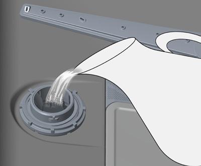 Lisää suolaa 20 30 pesukerran välein sen verran että lokero täyttyy (noin 1 kg). Lisää suolalokeroon vettä vain ensimmäisellä käyttökerralla.
