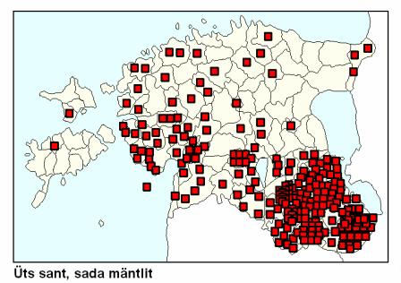 Ein Räthsel von der Elster: Mes om kõrgemb kui kiriko torn, ja maddalamb kui äggel (darunter die Elster gerne geht), mustemb kui hüdsi, ja walgemb kui lummi? (lk. 74). Mes om maggusamb kui messi?