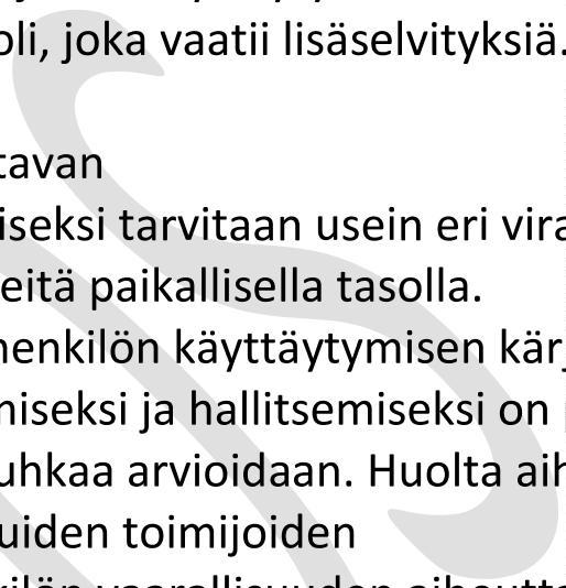 muuhun vakavaan väkivaltaan liittyvää uhkaa. Työmuoto on käytössä Keskusrikospoliisissa ja poliisilaitoksilla.