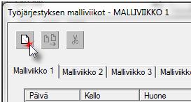 12 / 41 5.1.1. Aikapalojen käsittely malliviikot-näkymässä Toimintapainikkeet ikkunan ylälaidassa tarjoavat nopean pääsyn aikapalan käsittelyyn.