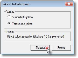Päivän kuittausten tarkistaminen Hoitohuoneen kalenterin saa näyttämään kuitatut päivät: valinta löytyy oikean hiirennappulan takaa kalenterin päällä. 10.6.