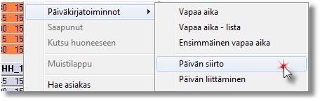 33 / 41 17. PÄIVÄN ASIAKKAIDEN SIIRTO TOISELLE SUORITTAJALLE Suorittajan asiakkaat voidaan tarvittaessa siirtää toiseen huoneeseen.