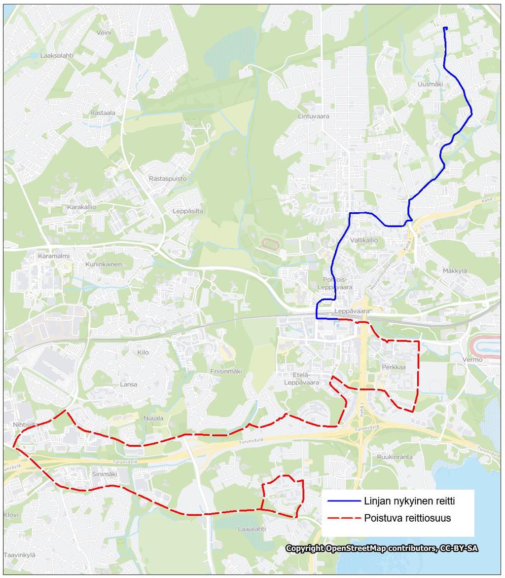 Liite 1-7 Linja 203 Leppävaara Uusmäki 203 Linja 203 Ruuhka Päivä/ilta