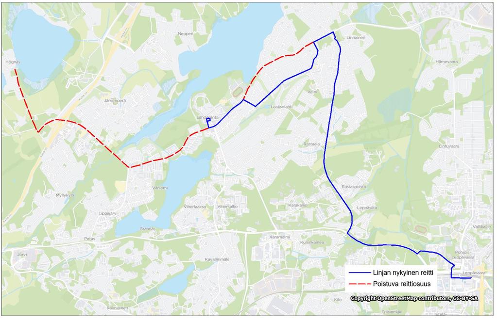 Liite 1-11 Linja 215 Leppävaara Rastaala Laaksolahti Lähderanta 215 Linja 215 Ruuhka Päivä/ilta La, päivä Su, päivä Vuoroväli, min 15 20 20 30 215 Linjapituus, km 8,76 Linjan kuvaus Linja 215 toimii