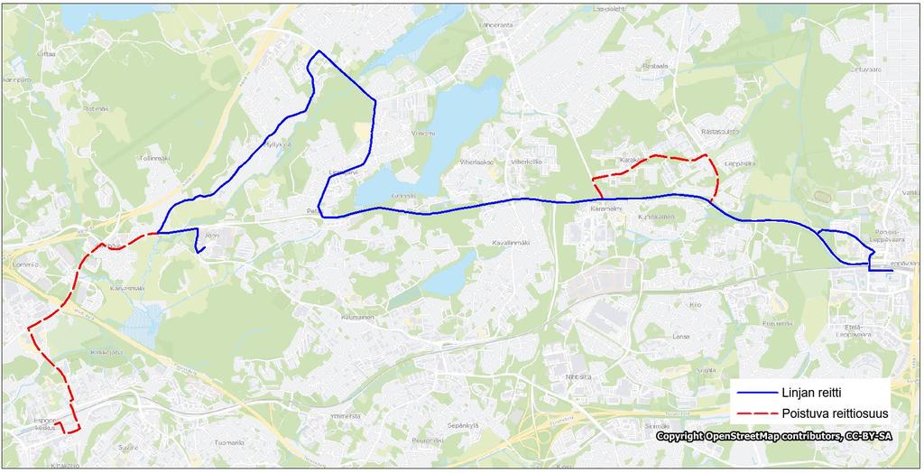 Liite 1-17 Linja 227 Leppävaara Lippajärvi Myllykylä Jorvi 227 Linja 227 Ruuhka Päivä/ilta La, päivä Su, päivä Vuoroväli, min 20 30 30 30 227 Linjapituus, km 12,0 Linjan kuvaus Linja tarjoaa