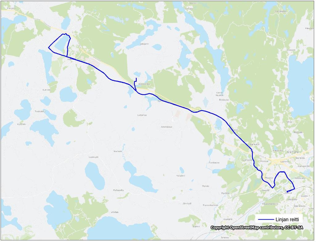 Liite 1-25 Linja 243 Espoon keskus Muurala Kolmperä Kolmiranta Veikkola 243 Linja 243 Ruuhka Päivä/ilta La, päivä Su, päivä Vuoroväli, min 30 30 60 60 243 Linjapituus, km 18,5 Linjan kuvaus Linja