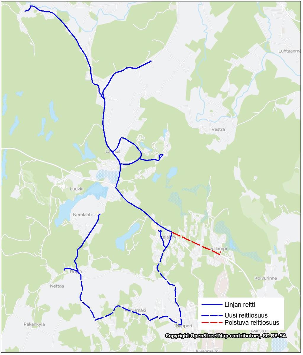 Liite 1-31 Linja 349(B, BK) 349: Lepsämänjoki Hännikäinen Serena Kalajärvi Perusmäki Röylä 349B: