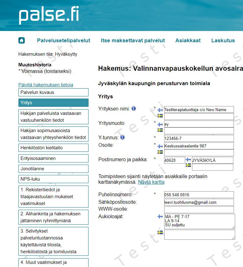 Effector palvelusetelijärjestelmä Sähköinen tuottajahaku Kunta/ järjestäjä määrittelee hakeutumislomakkeen: sääntökirja Hakemuksessa mahdollista olla valmiita Kyllä/ei vastauksia, pakollisia