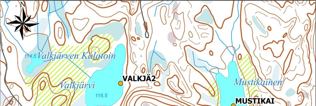 Valkjärvestä ei ole olemassa aikaisempia vedenlaatutietoja. Valkjärven lähellä sijaitsee Mustikainen niminen lampi.