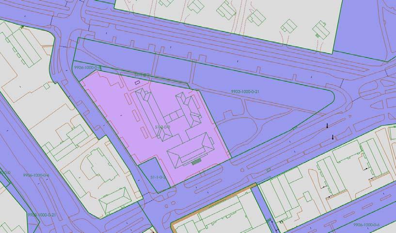 Maanomistus Koko suunnittelualue on kaupungin omistuksessa. Tekniikka- ja ympäristötalon tontti on Tilapalveluiden hallinnoima. Kuva 6. Maanomistus suunnittelualueella.