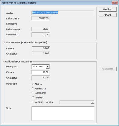 32 / 60 Valitse maksupäivä jolloin rahat tulivat tilille (ohjelma saattaa ehdottaa viiteaineiston perusteella oikeaa päivää) ja paina OK.